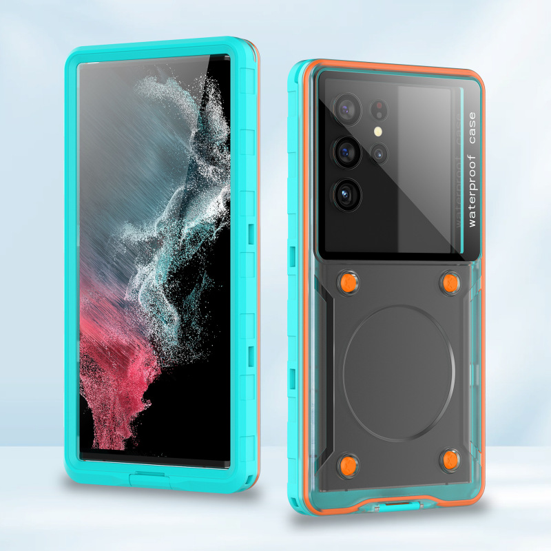 赤唐辛子6.9インチ携帯電話汎用防水潜水携帯電話ケース屋外運動簡易転倒防止透明保護カバー|undefined