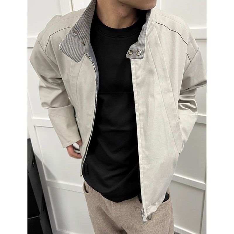 Harington Jacket Men Casual Stand Collar Coat Versatile Cleanfit_voghion.com