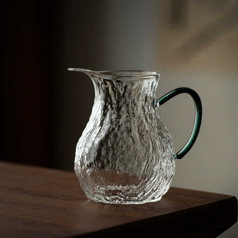 Glass Japanese tea set, capacious handle, tea cup, increased thickness