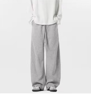 Pantalones deportivos sueltos pesados caídos pantalones casuales de caída de cimeta para hombres pantalones rectos de estilo americano de alta calle