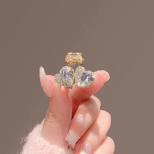 日韩高档精致爱心水晶抓夹小号前额刘海发抓超迷你顶夹头饰发卡女