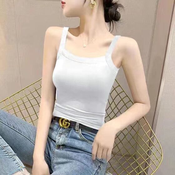 Threaded Camisole Women's Inner Wear Summer Outer Wear plus size Fashionable Breathable Beautiful Back Base Shirt Ice Silk Sleeveless Top