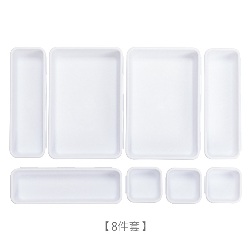 8 piezas traje transfronterizo cajón de plástico caja de almacenamiento compartimiento de escritorio organizador caja de almacenamiento de cosméticos