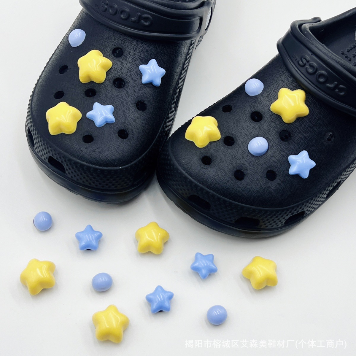 Estrellas plateadas ajuste agujero agujero perdido zapatos decorativos accesorios DIY extraíbles accesorios de flores hebillas de zapatos accesorios tridimensionales