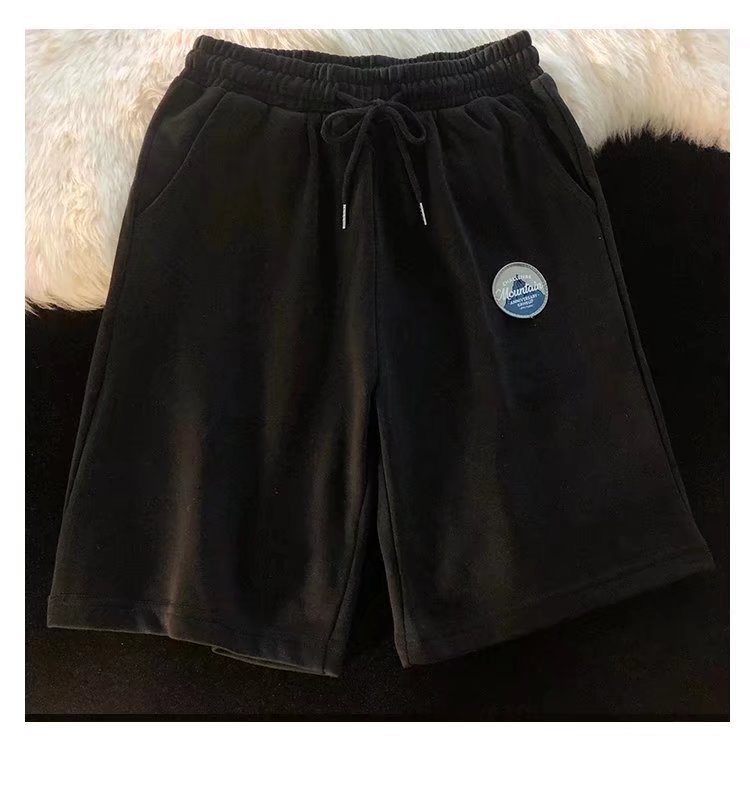 2022 retro simple color sólido deportes shorts hombres moda marca calle suelta pareja pierna ancha pantalones cortos Casuales