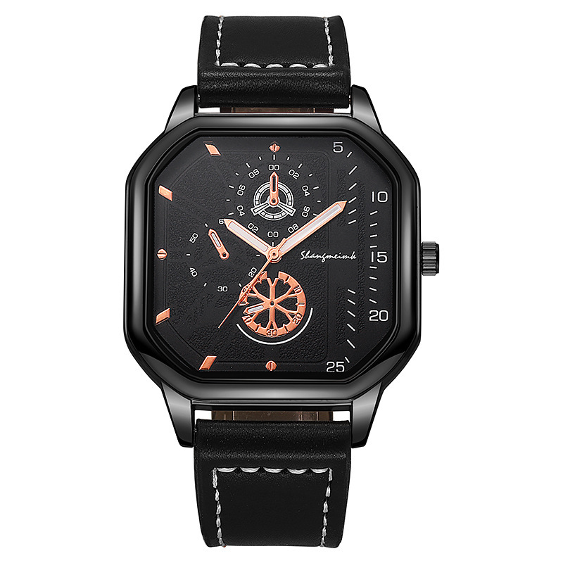 Xiyin Cross-border comercio exterior dial octogonal moda reloj para hombres cinturón de carcasa cuadrada casual personalidad reloj deportivo para hombres