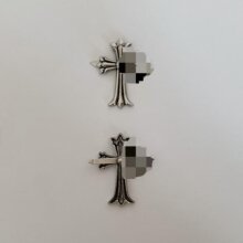 厂家直销新品服饰品十字造型插脚装饰扣锌合金饰品