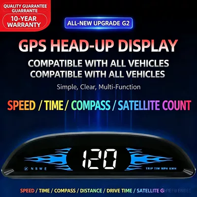 Universal Car HUD Head-Up Display Beidou GPS Car Driving Direction Time Display Cross-Border New Model (Vehicle HUD) - g2-multifunctional-gps-display