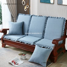 防滑加厚海绵座垫老式联邦椅坐垫春LA实木沙发垫带靠背红木单人