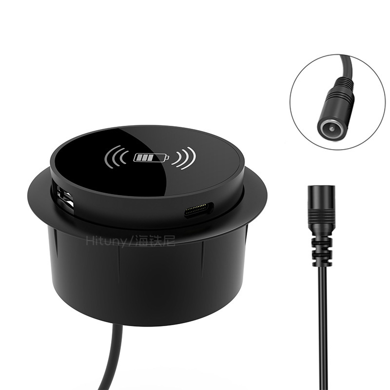 多機能埋め込みワイヤレス充電器家具隠し QC18W + PD20W スリーインワンデスクトップ充電器|undefined