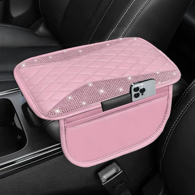 Diamond-Encrusted Height-Increasing Cushion Cover, Protective Cover | Armrest box pad - all-pink