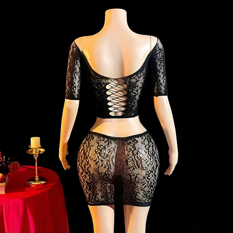 Lencería Body Sexy de Malla de Nylon Transparente para Citas de Pareja image 4