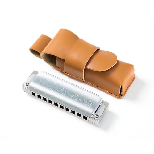 Blues harmonica leather case leather harmonica single storage bag musical instrument packaging portable leather case