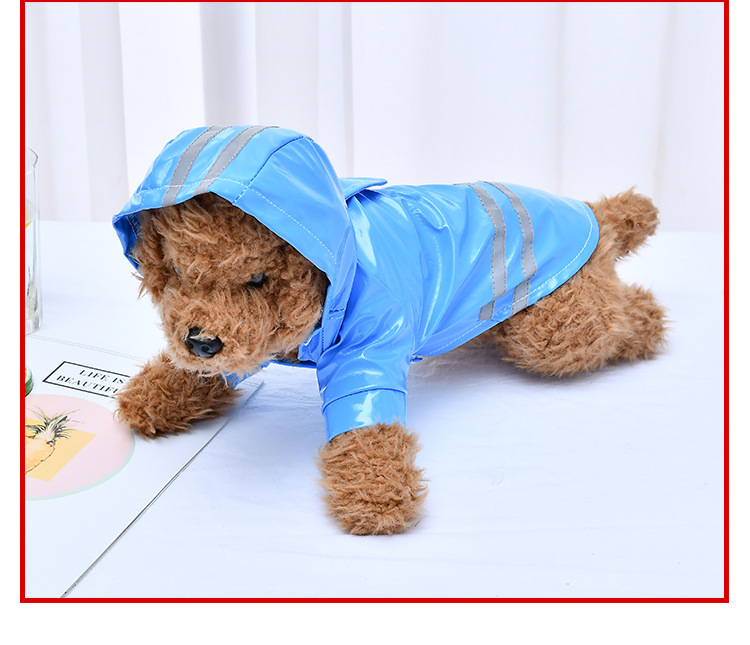 Different angle of pet raincoat