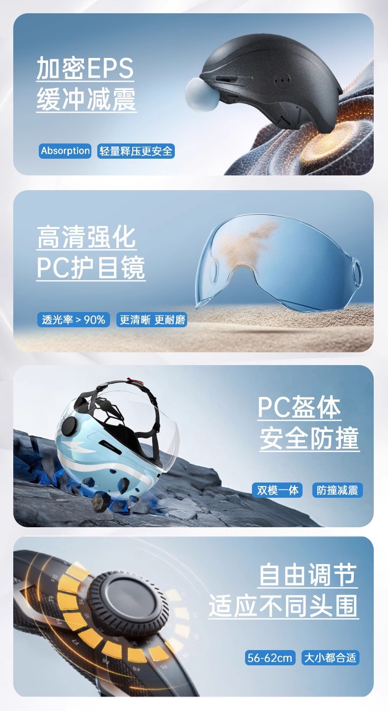 3C Certified Electric Motorcycle Helmet for Men and Women, Summer Commuting Women's Sun Protection Lightweight Half Helmet Electric Vehicle Safety Helmet