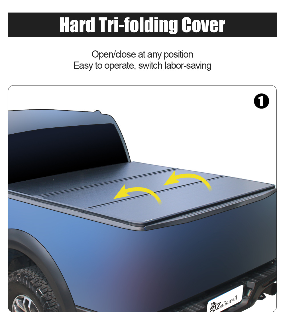 Cross-border Raptor F150 pickup roller shutter rear trunk cover RANGER hard tri-fold cover electric roller shutter car modification parts