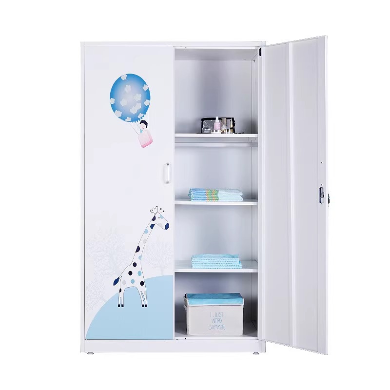 Transfronteriza venta caliente impresa armario puerta deslizante armario de metal armario armario dormitorio vestuario infantil fábrica image 6