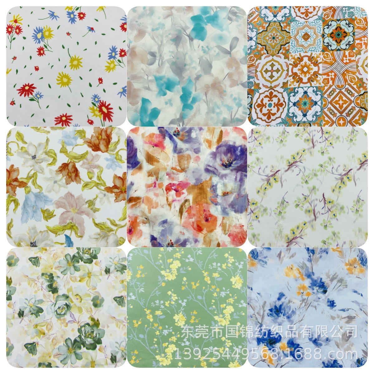 春夏新款田园风印花布 纯棉60支府绸印花布 女装连衣裙面料