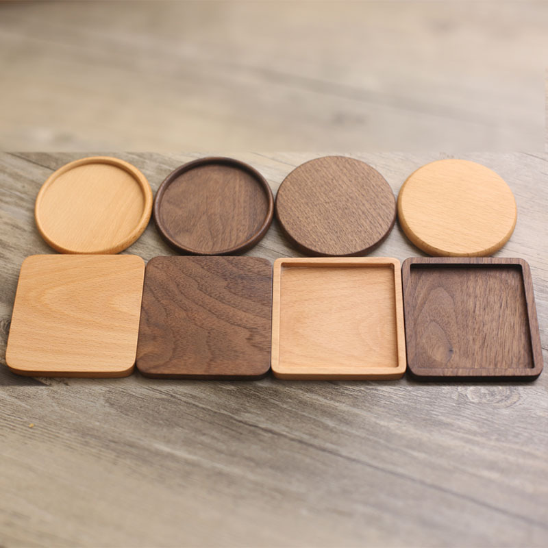 Wooden Coasters Creative Wooden Japanese Tea Ceremony Tea Cup Holder Beech Wood Insulation Pad Walnut Pad Coffee Coaster
