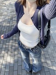 韩系减龄套装女春秋新款长袖纽扣宽松针织开衫纯色修身内搭两件套