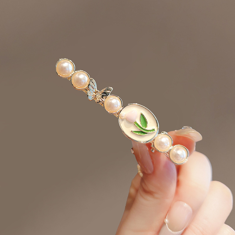 新中式流苏发夹女新款高级感金属发卡名族风侧边刘海夹碎发鸭嘴夹|undefined