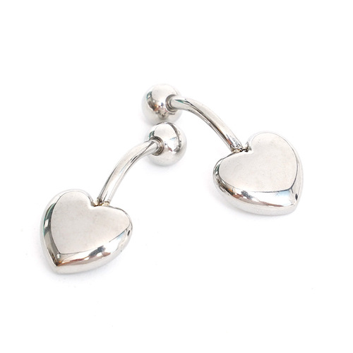 Factory direct sales stainless steel titanium steel electroplating love shaped belly button stud earrings cross-border e-commerce supply wholesale