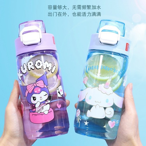 Sanrio children's special tritan water cup Coolomi student girl summer direct drinking straw plastic space cup
