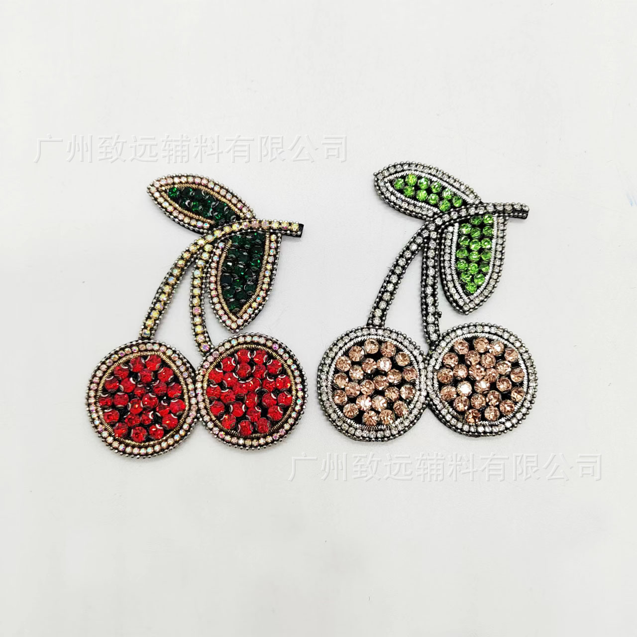 Nuevo rhinestone cereza pegatinas de tela ropa zapatos y sombreros bolsa Decoración Accesorios en stock supply DIY Accesorios