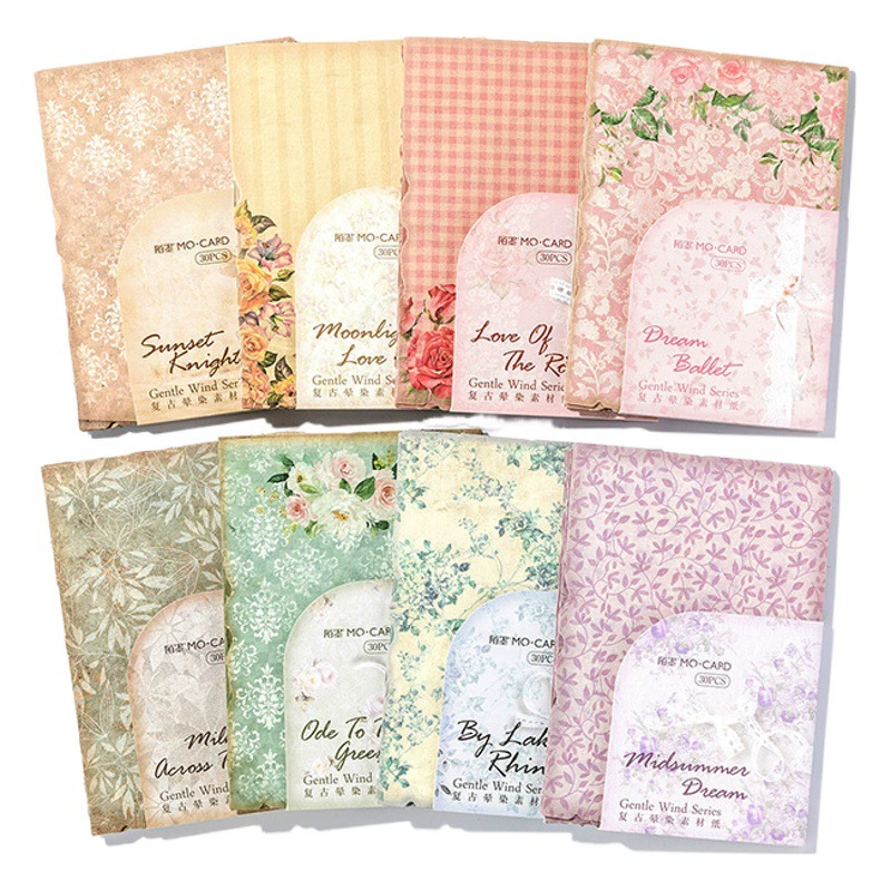 Mo Retro Halo Материал Бумага Серия Нежный ветер Пасторальная сожженная бумага с неправильным ручным счетом