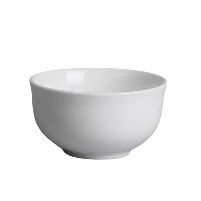 Manufacturer Wholesale Chaozhou Ceramic Bowl 4.5inch Indian Bowl Reverse Mouth Rice Bowl Household Rice Bowl White Porcelain Bowl