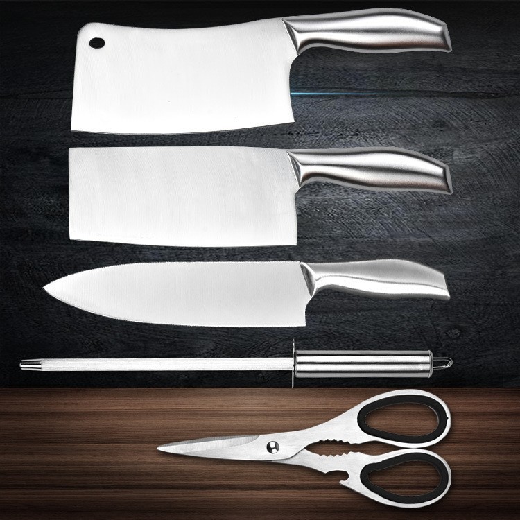 Cuchillo de cocina de 6 piezas de acero conjunto de cuchillo de hueso cuchillo de corte de acero conjunto de cuchillo de cocina doméstico conjunto de cuchillo de regalo corporativo