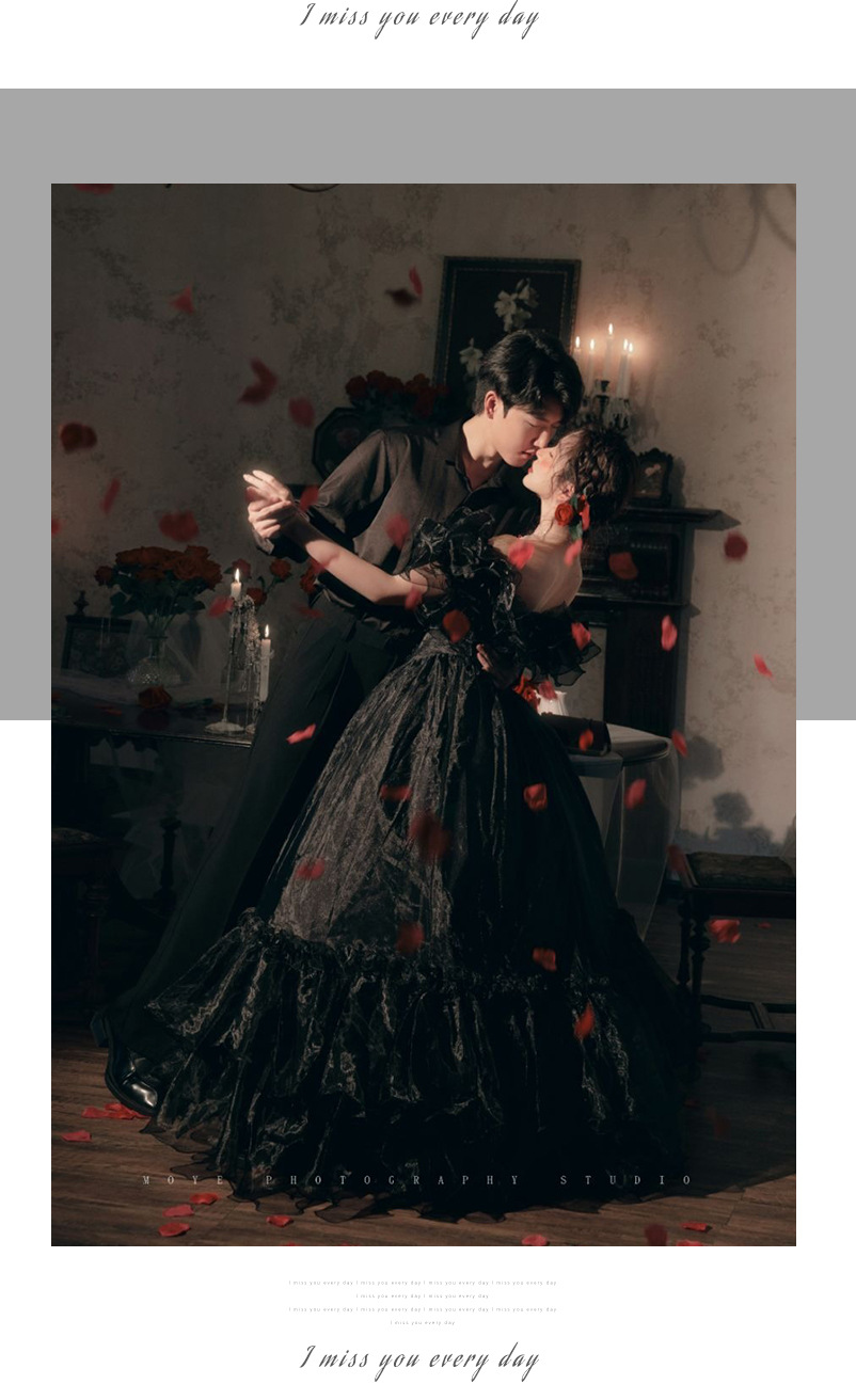 Elegant aftonklänning för parporträtt och bröllopsfotografering_voghion.com
