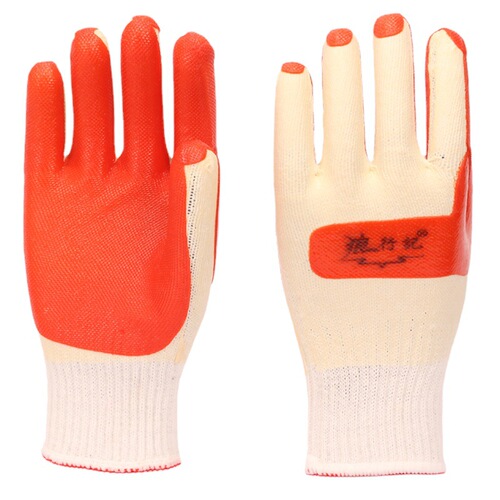 Wolf Travel Soft Rubber Cotton Yarn Rubber Sheet Gloves Anti-Slip Construction Site Brick Moving Reinforcing Bar Worker Labor Insurance Gloves