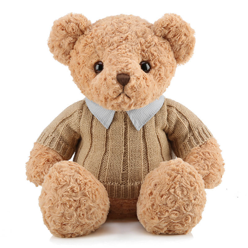 Suéter genuino oso de peluche muñeca de peluche muñeca de oso para enviar a la niña abrazo oso regalo de cumpleaños muñeca de trapo