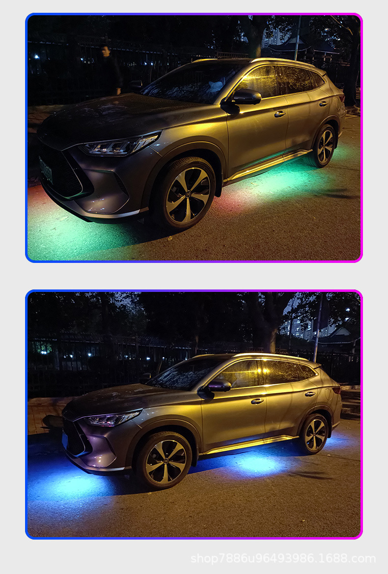 Car Chassis Light, High-Brightness Colorful Streamer Atmosphere Light, Horse Racing Voice-Controlled Modified Decorative Colorful Breathing Light, Led Light