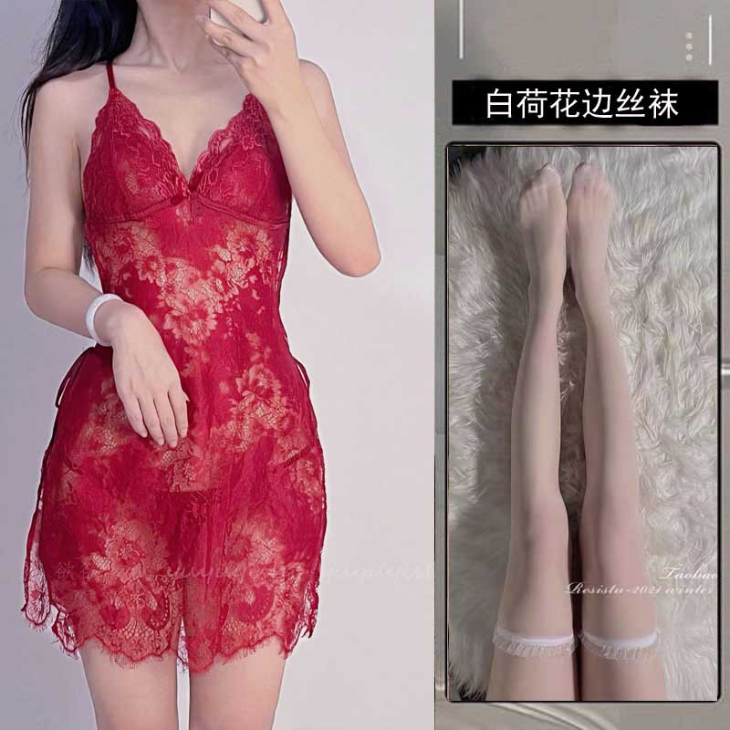 + 화이트 레이스 스타킹