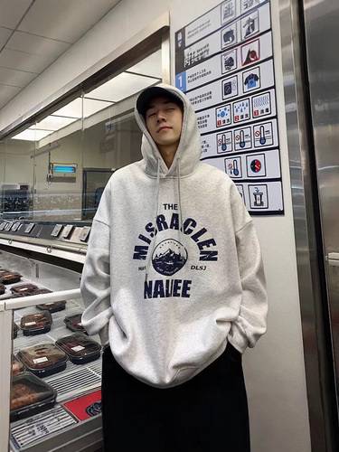 Men's Fleece Hooded Sweatshirt, Loose Fit, Versatile Top, Trendy Hong Kong Style, Casual Outerwear, Slouchy Wind