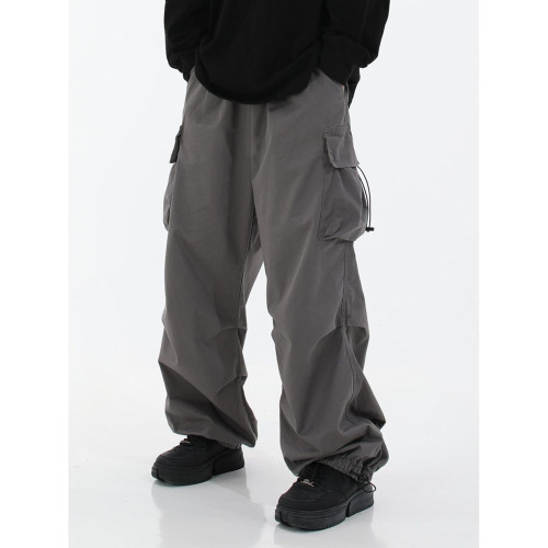 High Street Multi-Pocket Simple Workwear Casual Pants Men's Spring and Autumn New American Retro Outdoor Sports Loose Long Pants 