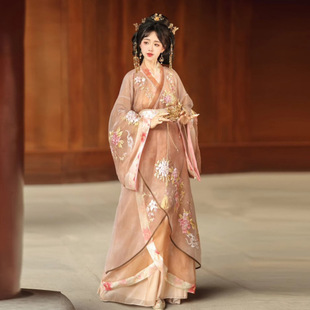 女士汉服战国袍【繁花】汉服女改良款战国袍重工刺绣显瘦晕染拖尾-阿里巴巴