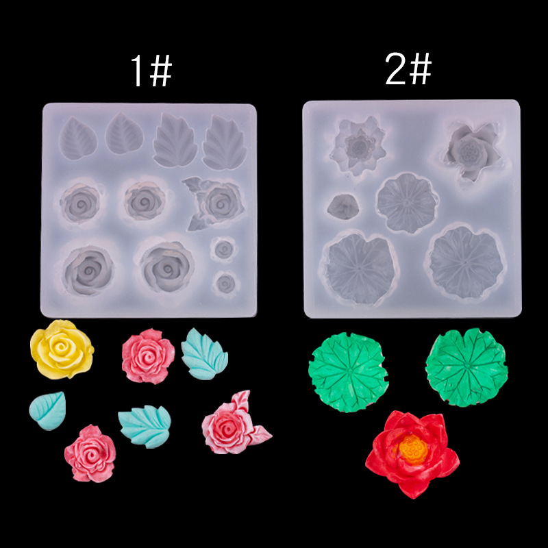 Lotus hoja de loto Rosa planta hoja flor silicona molde creativo hecho a mano epoxi joyería que hace la herramienta