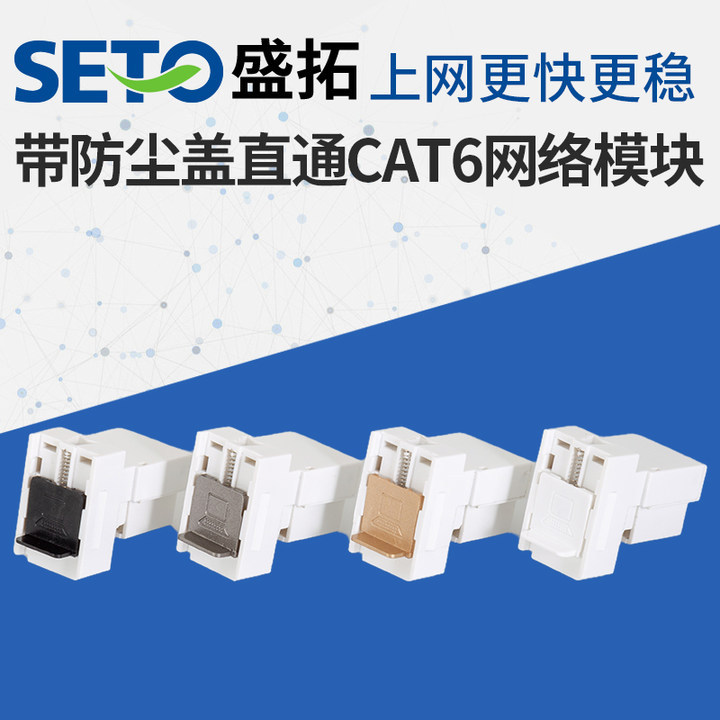 모듈 네트워크 액세서리 벽 스위치 컴퓨터 전화 플러그를 통해 먼지 커버 CAT6 네트워크가있는 Shengtuo 안전 도어