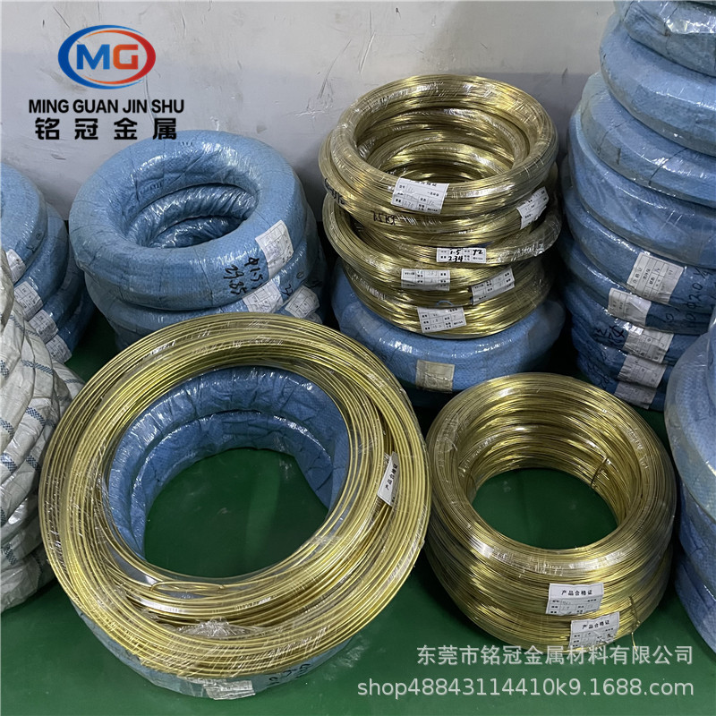 生产H59-3黄铜线直条黄铜棒1.2 1.6 1.8mm压扁调直任意切割铜卷线