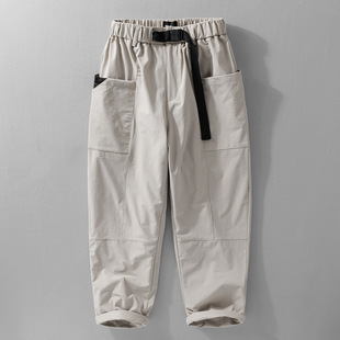 Spring and Summer Men's Casual Pants Work Pants Loose Pocket New Drawstring Comfortable Quick-Dry Men's Pants K212