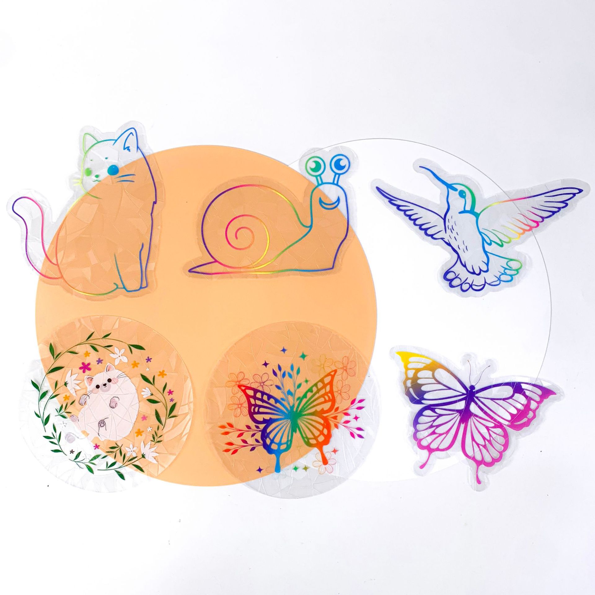 New Sunshine Catcher Window Rainbow Prism Non adhesive PVC Animal Butterfly Electrostatic Colorful Anti collision Glass_voghion.com