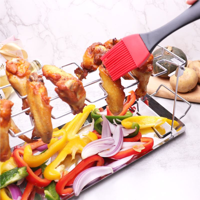 Amazon pierna de pollo plegable de acero inoxidable parrilla al aire libre para llevar bandeja inferior parrilla parrilla barbacoa picnic parrilla