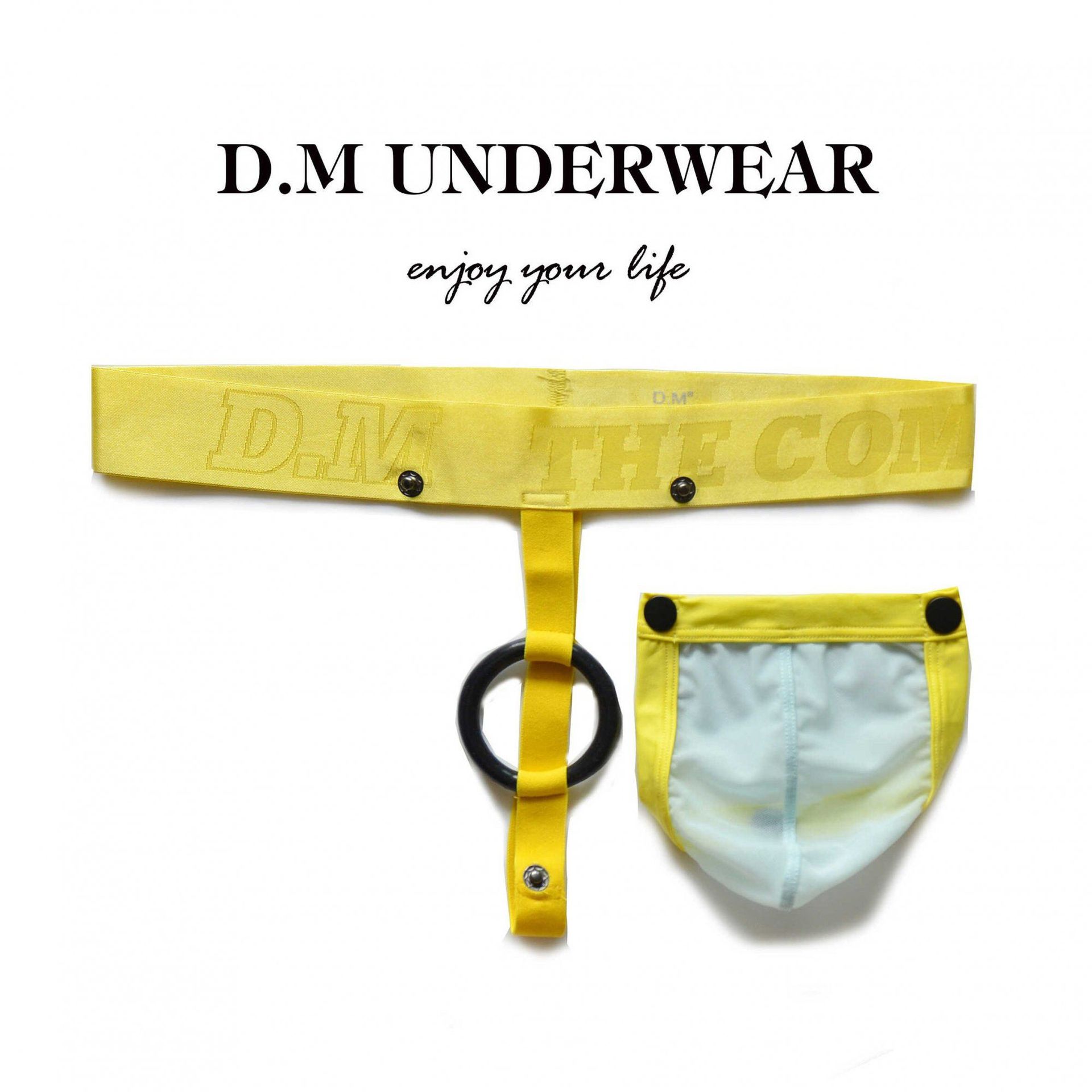 D.M Men's Underwear Sexy Transparent Mesh Strap Thong Lip Lip Temptation Gay Personality T