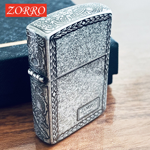 zorro brass kerosene windproof lighter personalized creative gift wheat edge lighter classic kerosene machine