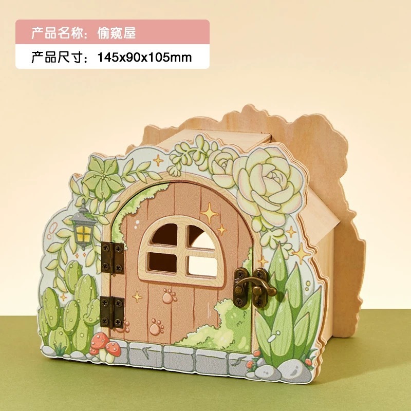 ハムスターハウス木製巣はしごのぞき見プラットフォームハウス造園用品ブリッジゴールデンベアノームハムスターシェルターハウス|undefined