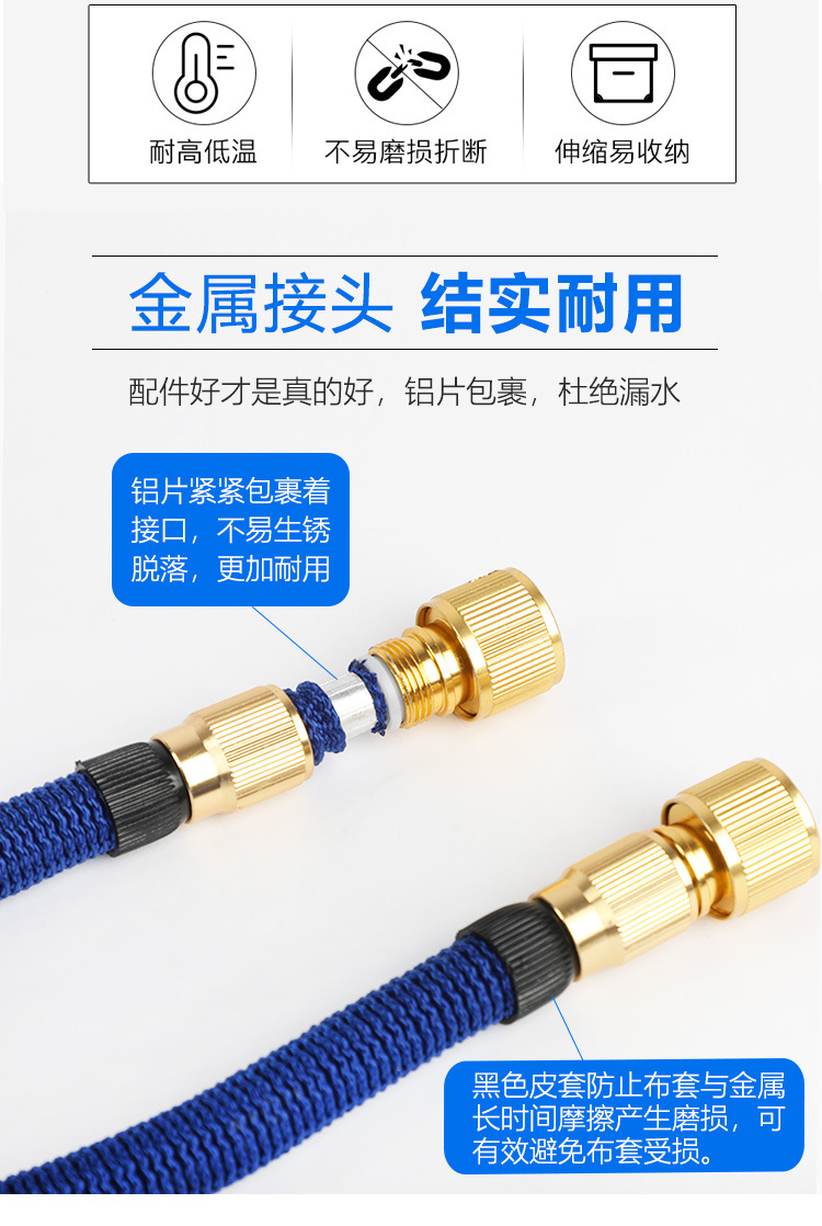 High-pressure car wash water gun, household water gun, retractable hose, water pump, car washer nozzle, flower watering tool set