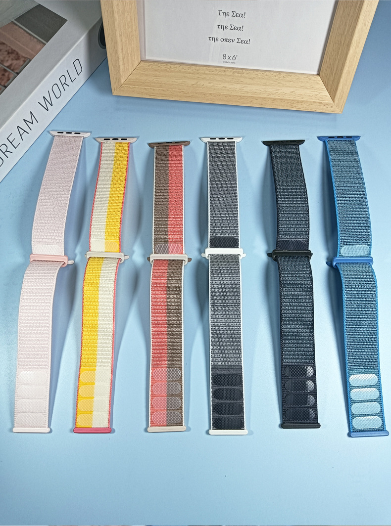 New snap-on Velcro nylon loop double loop watch strap suitable for Apple iwatch7 undefined